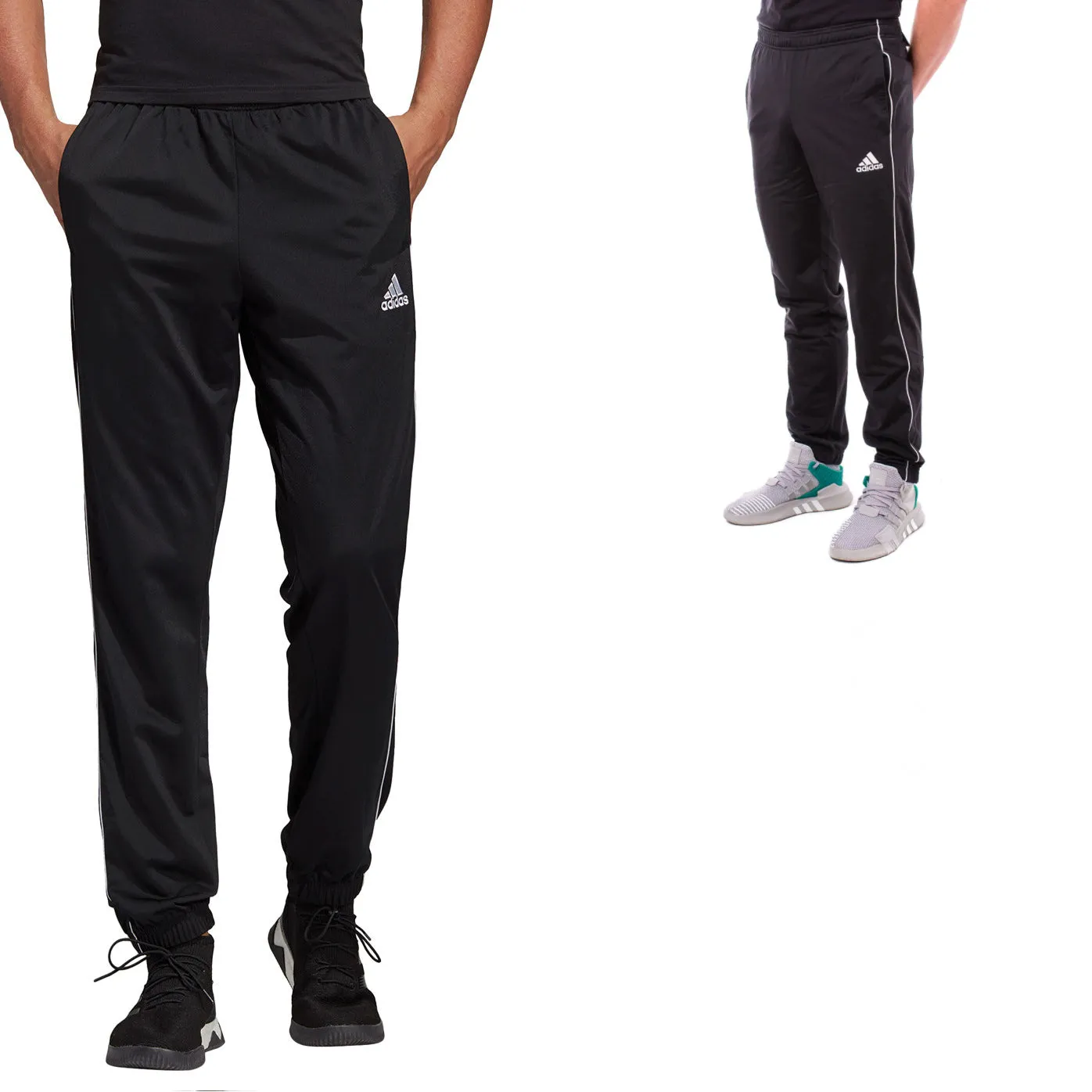 3 x Adidas Mens Core 18 Tracksuit Bottoms - Trackies Track Pants Black