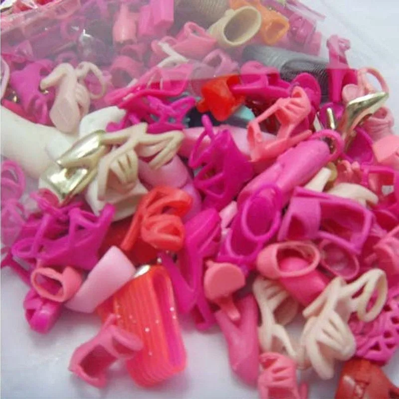 40 pairs of Shoes for Barbie Dolls - Mix Lot for 11.5 inch 29 cm Barbie Dolls - Girl Toys - Barbie Accessories - Curvy High Heels High Hills