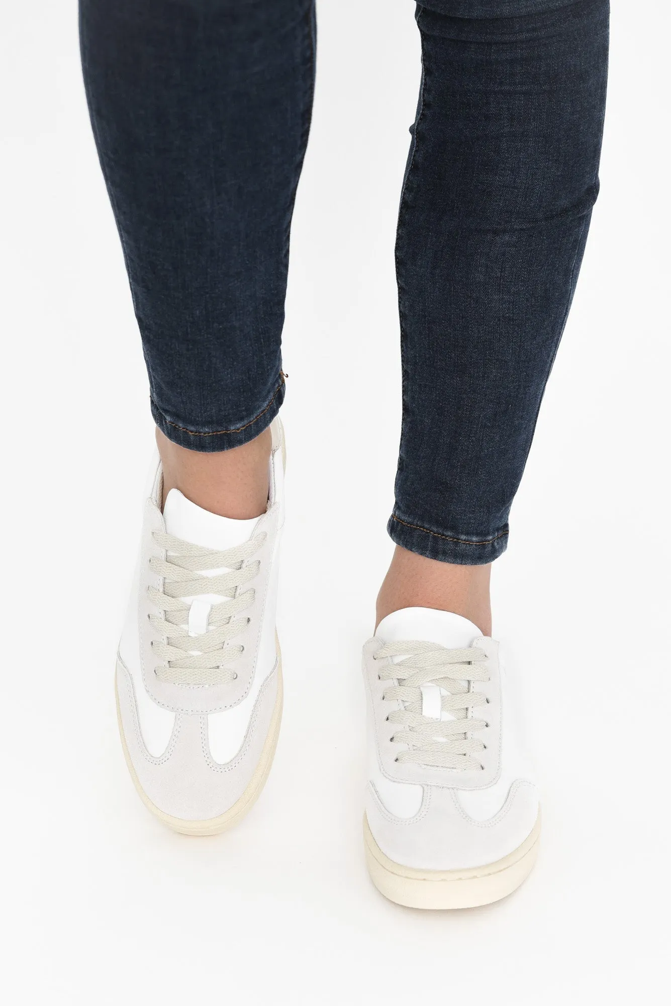 Abbie Cream Leather Sneaker