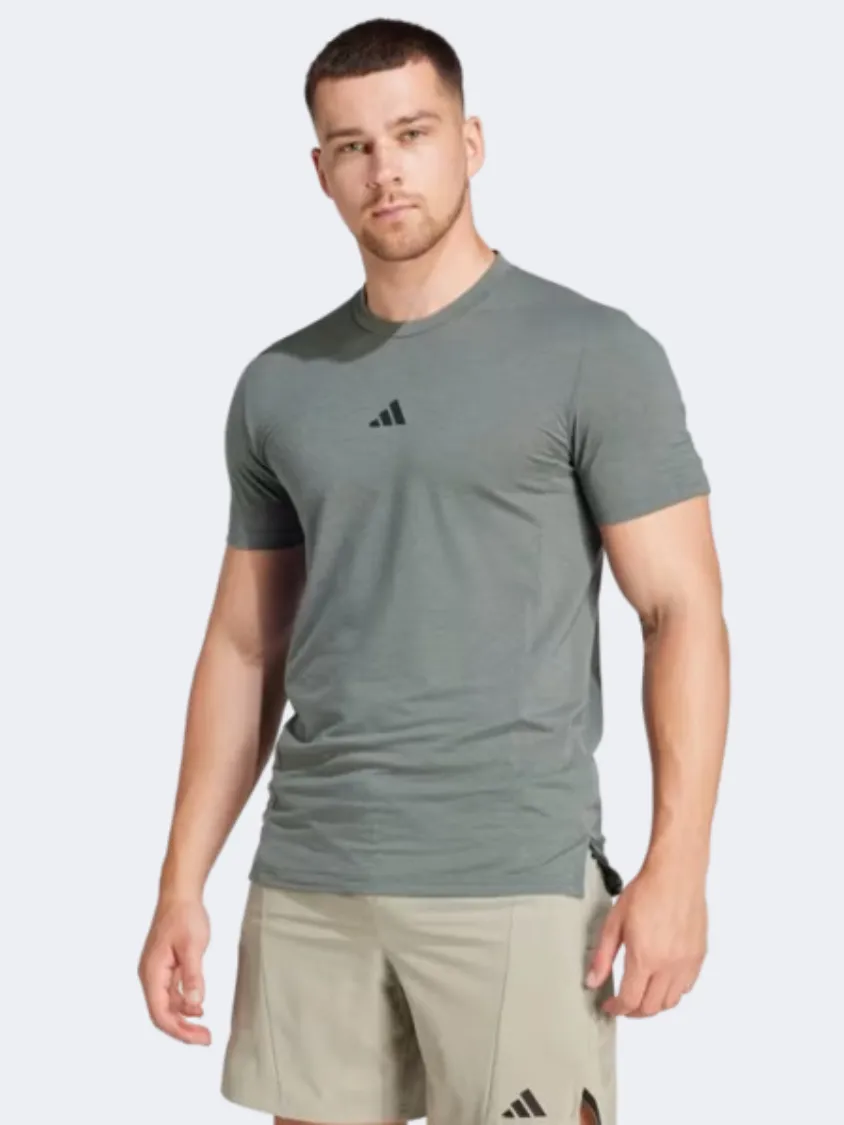 Adidas Designed For Training Workout Men T-Shirt Legend Ivy