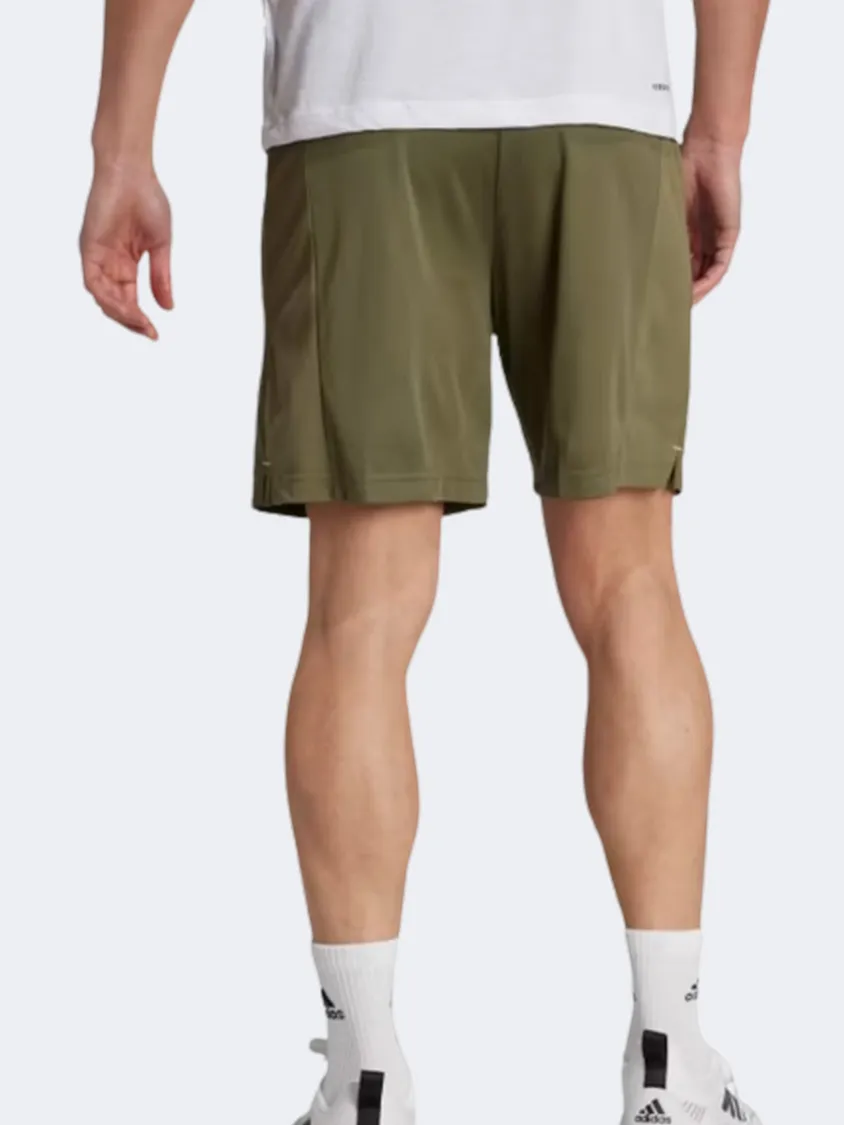 Adidas Essential Seasonal Camo Men Training Short Olive Strata/Lime