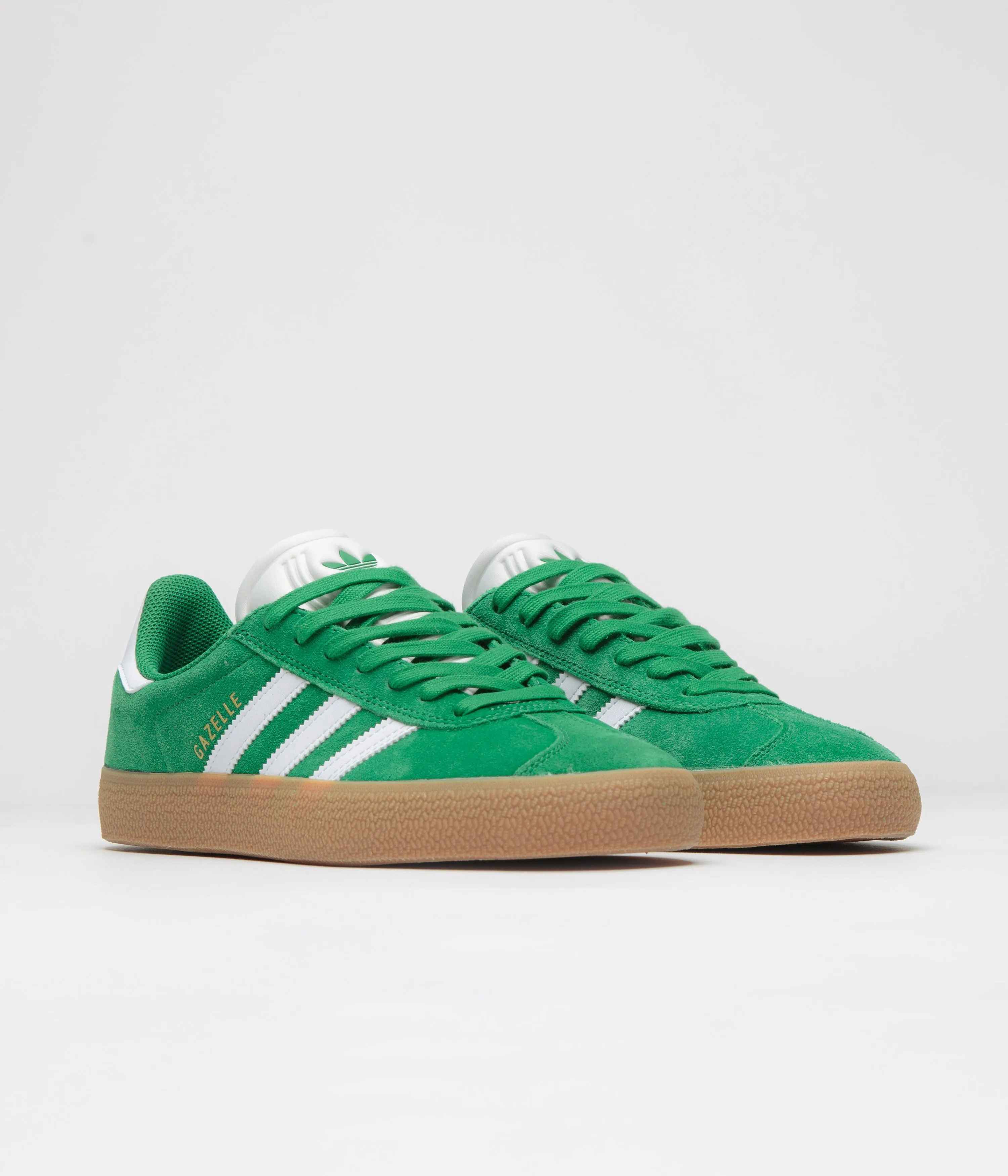 Adidas Gazelle ADV Shoes - Green / Cloud White / Gold Metallic