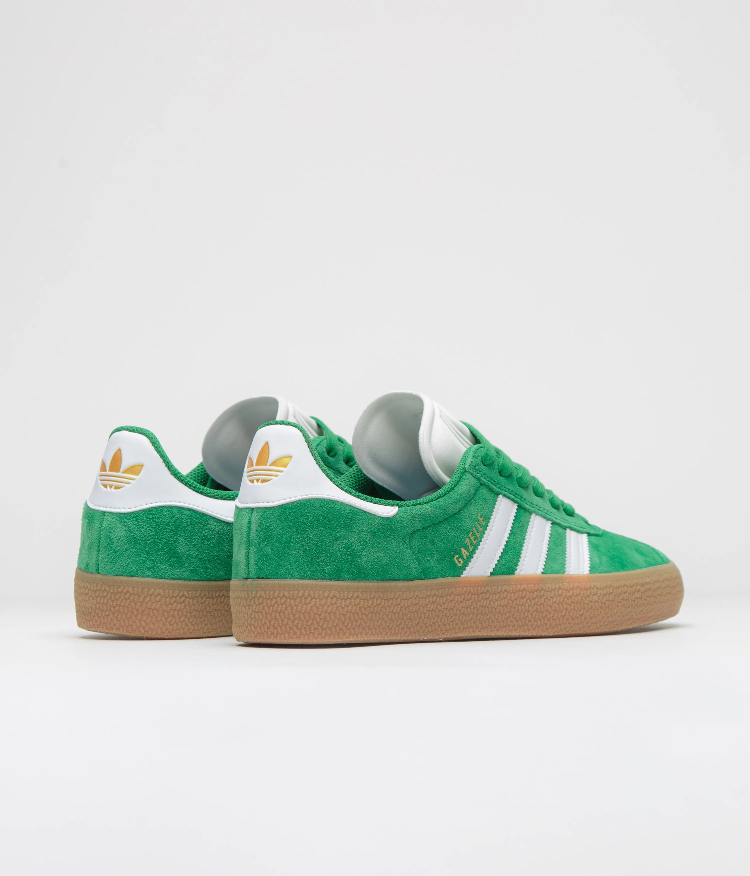 Adidas Gazelle ADV Shoes - Green / Cloud White / Gold Metallic