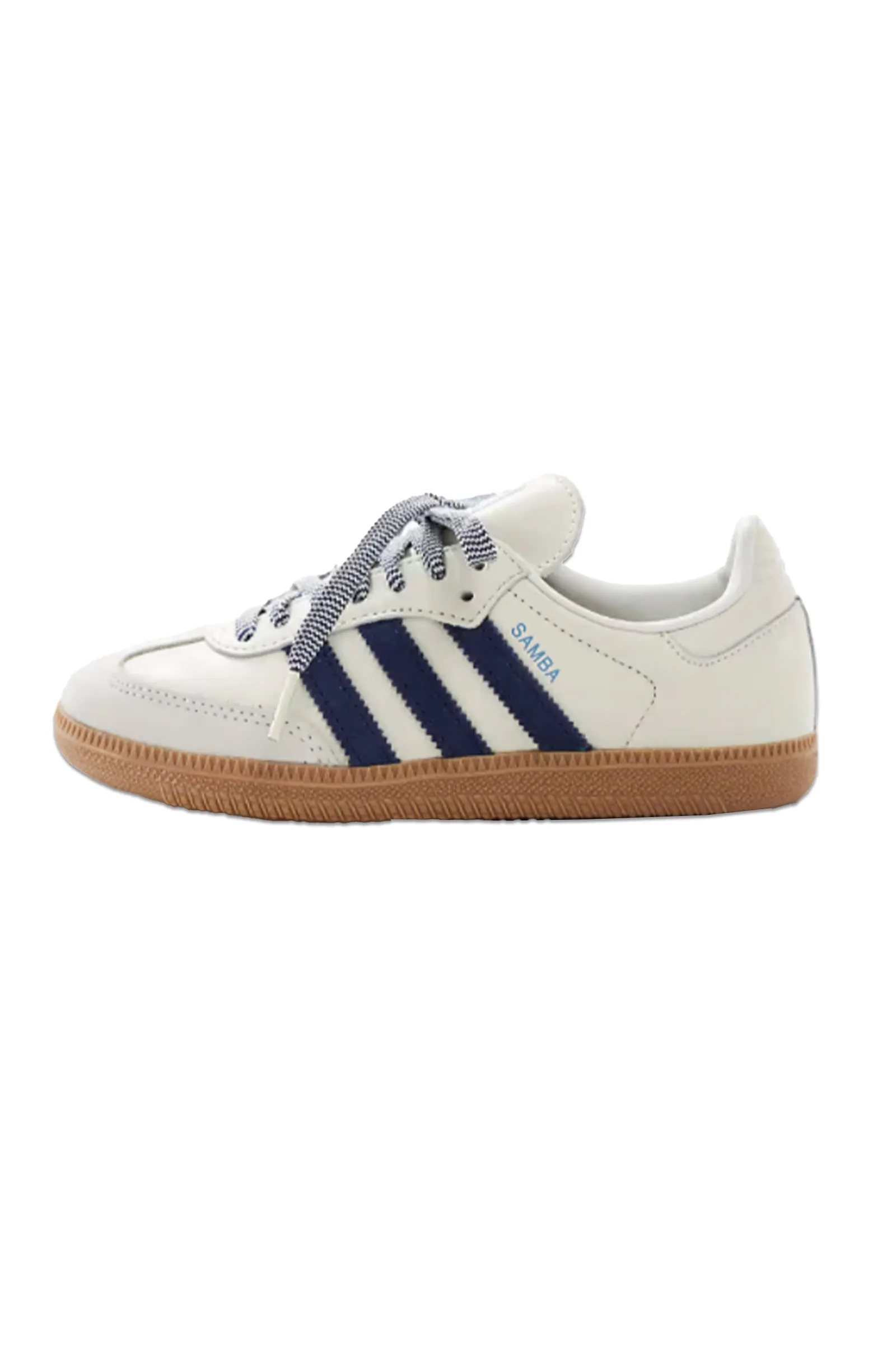 Adidas Samba Trainers In Off White And Navy