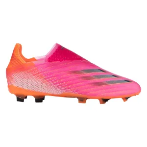 adidas X Ghosted   JUNIOR Firm Ground Soccer Shoe - Shock Pink/Core Black/Screaming Orange