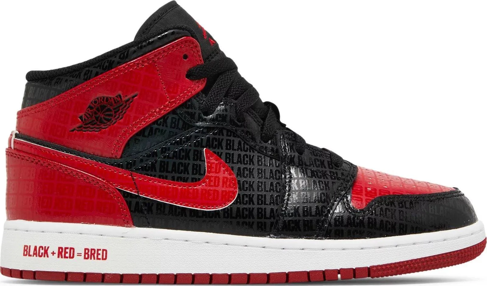 Air Jordan 1 Mid Bred Text