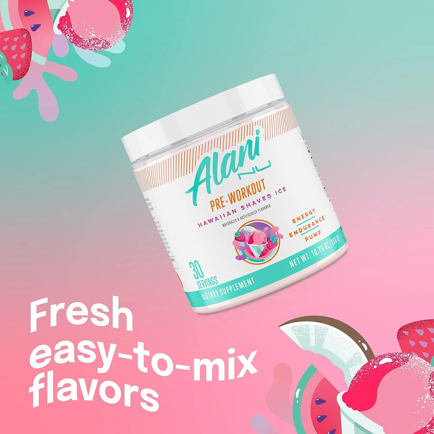 Alani Nu Pre-Workout Hawaiian Shaved Ice, 30 Servings