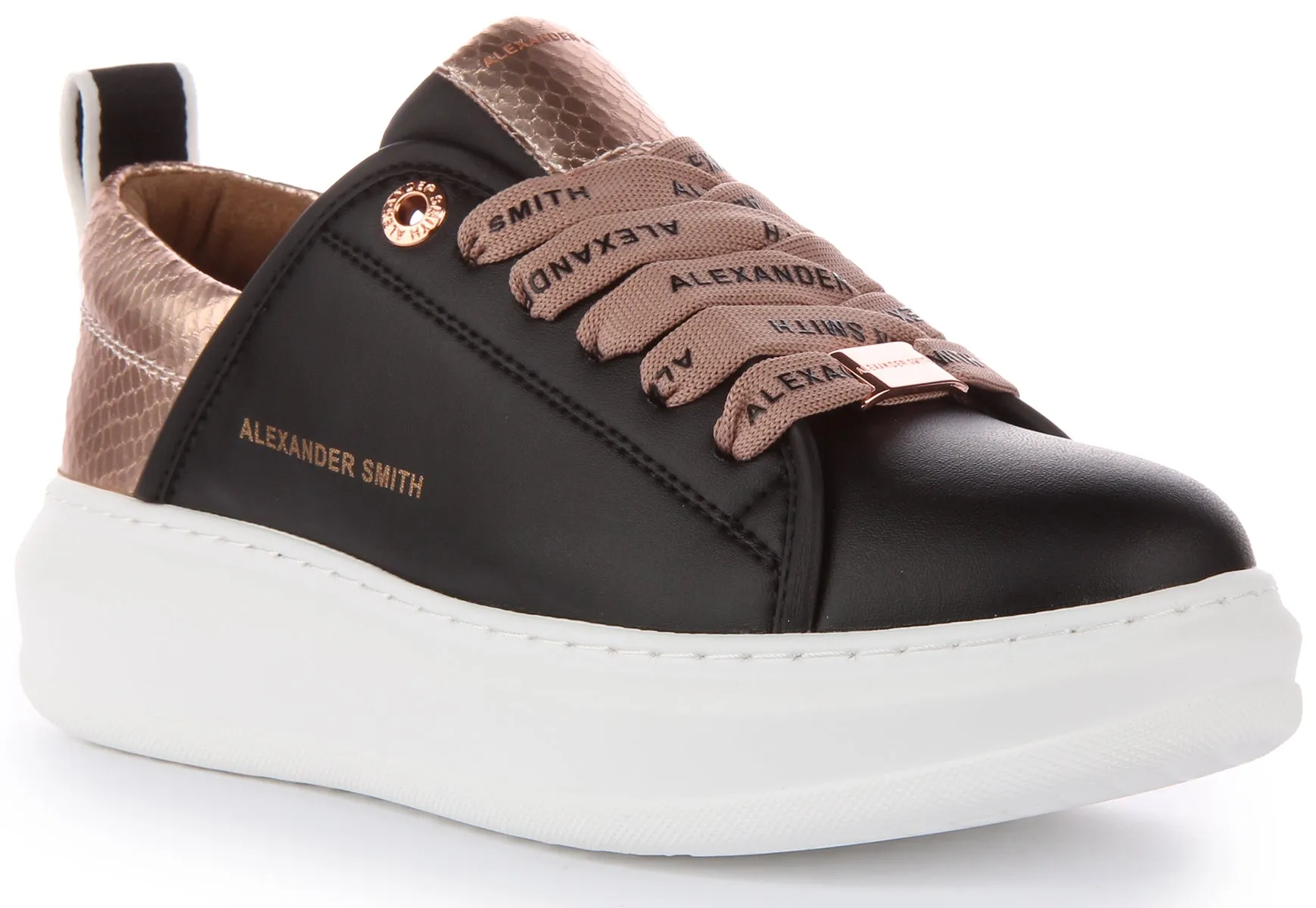 Alexander Smith Platform Trainers In Black For Women