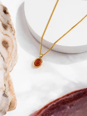 Alina - Red Agate Drop Necklace