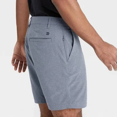 All In Motion Men's Golf Shorts 8" Inseam Lightweight Moisture-Wicking, Blue, 40