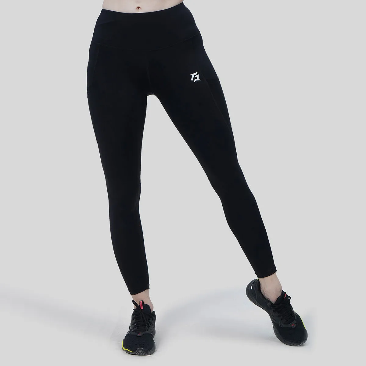 Angles Side Mesh Leggings (Black)