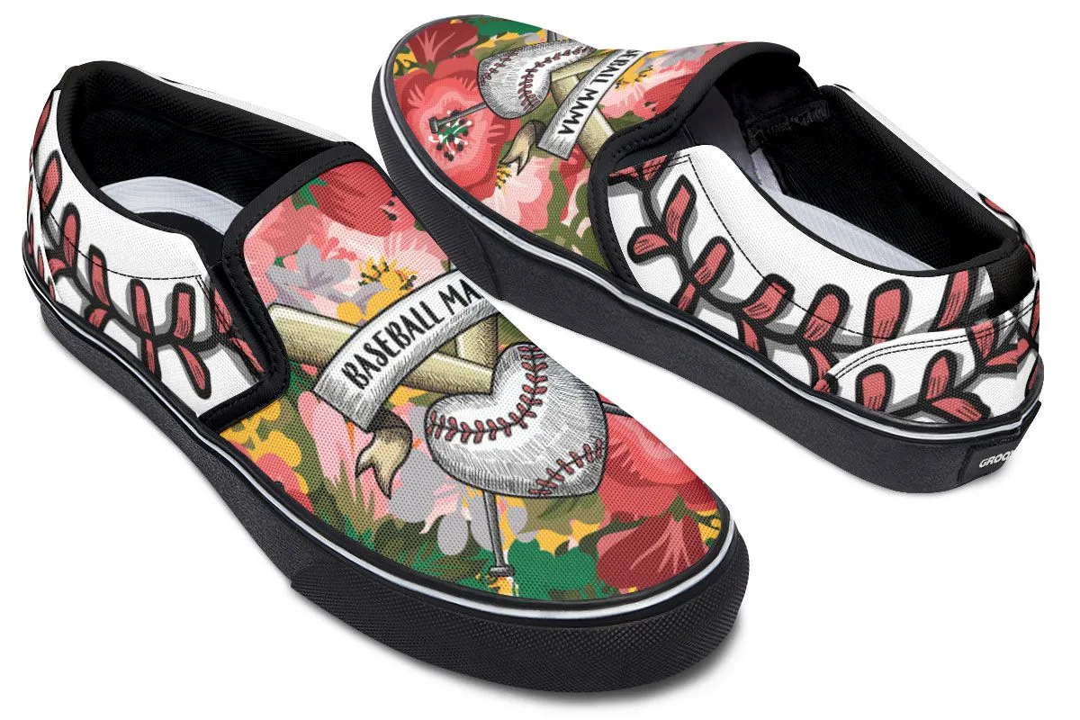 Baseball Mama Slip-On Shoes