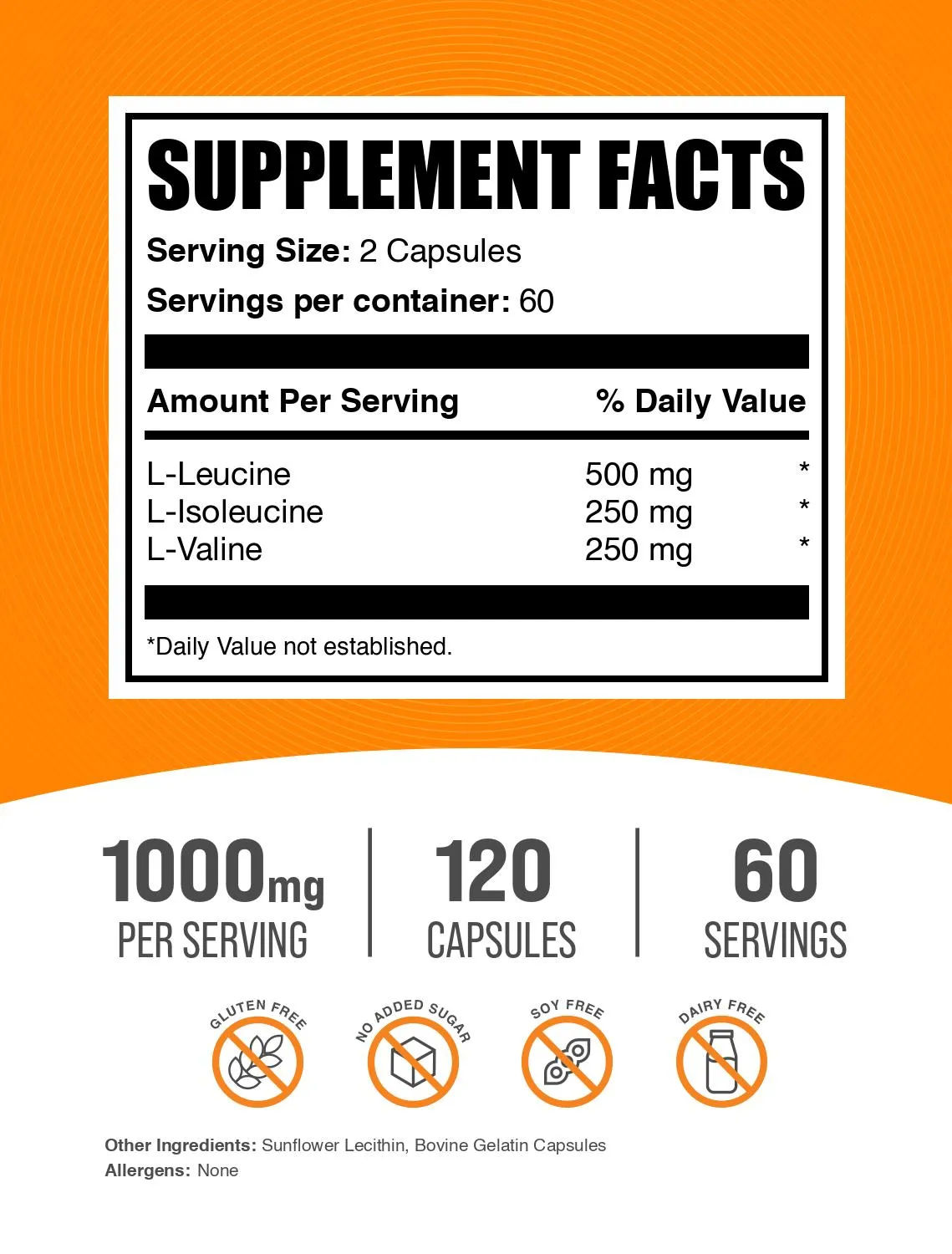 BCAA 2:1:1 (Branched Chain Amino Acids) Capsules