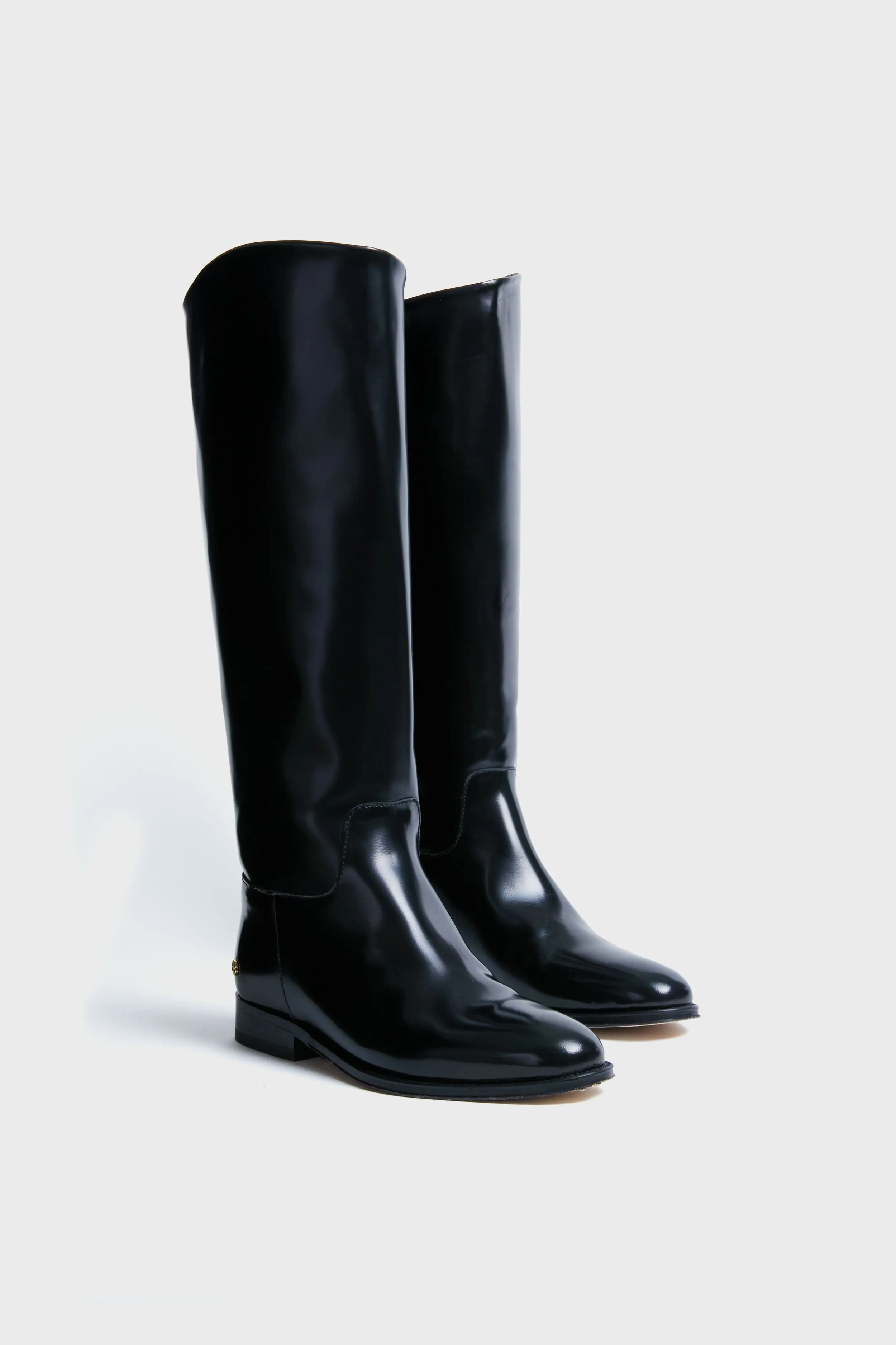 Black High Shine Kari Riding Boots