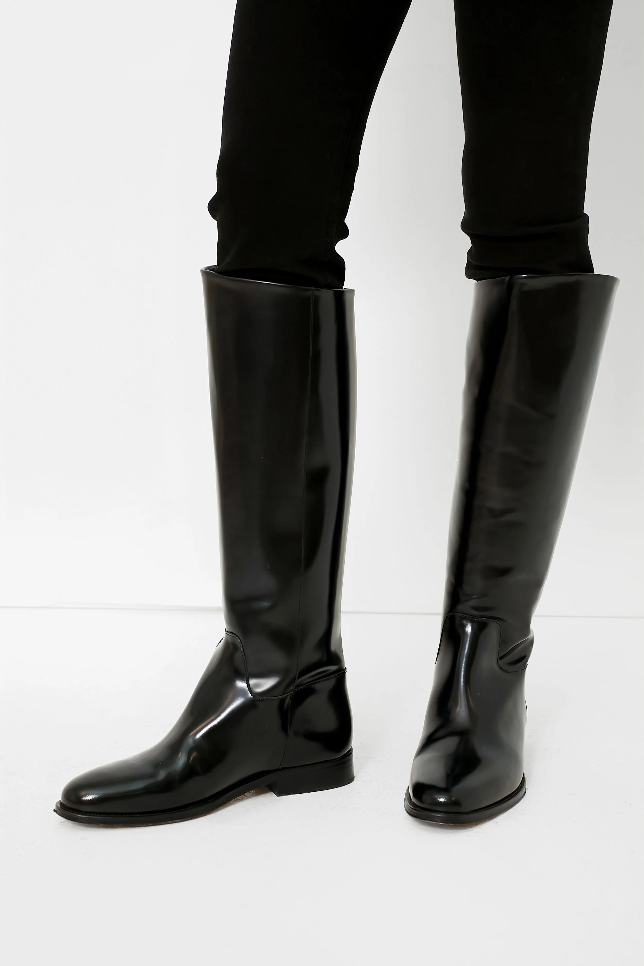 Black High Shine Kari Riding Boots