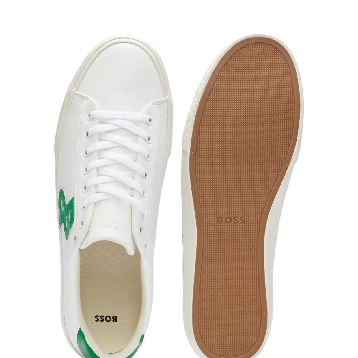 BOSS Aiden Tenn Double Monogram White Trainers