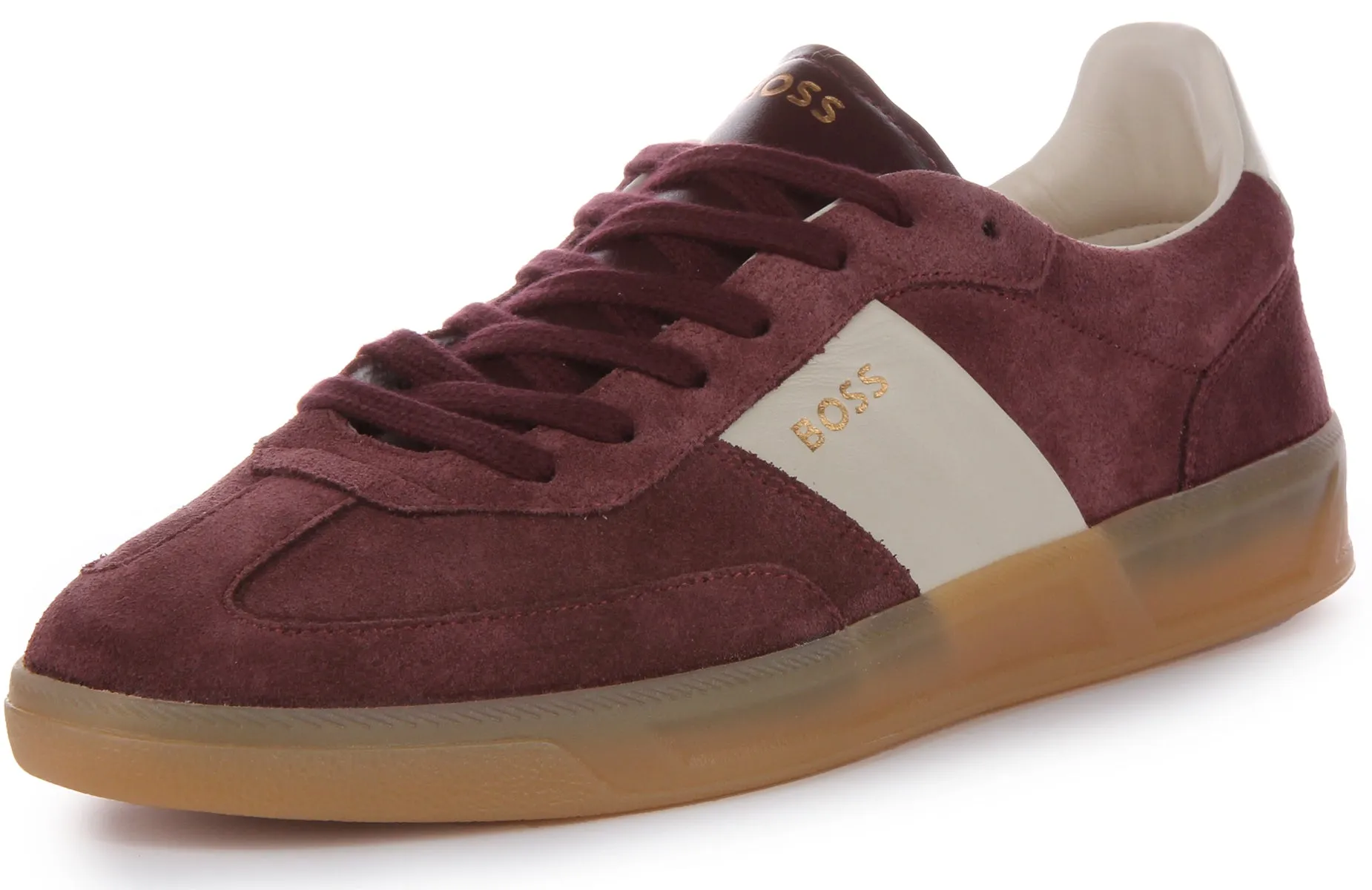 Boss Brandon Tennis Suede In Maroon For Men