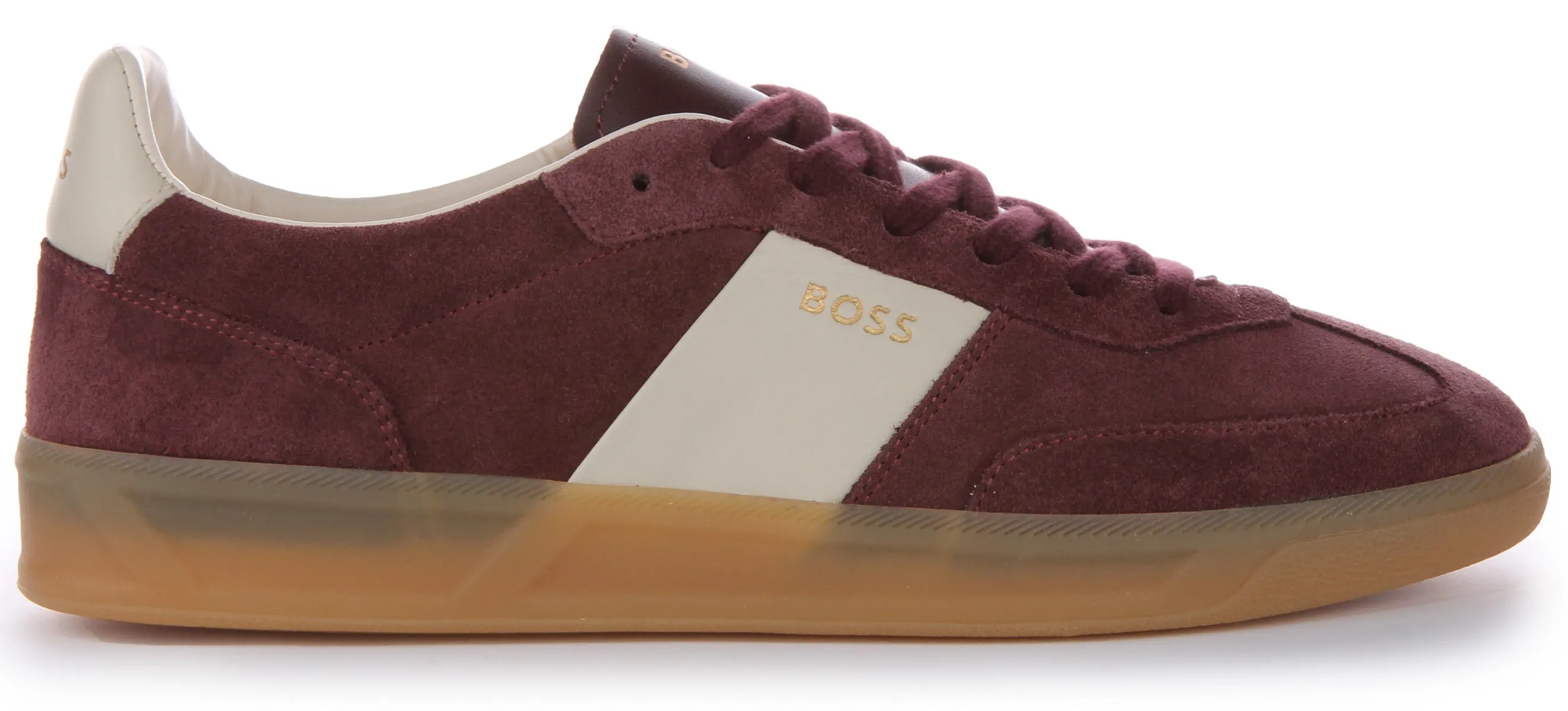 Boss Brandon Tennis Suede In Maroon For Men