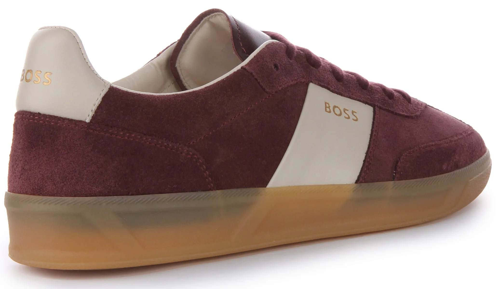 Boss Brandon Tennis Suede In Maroon For Men