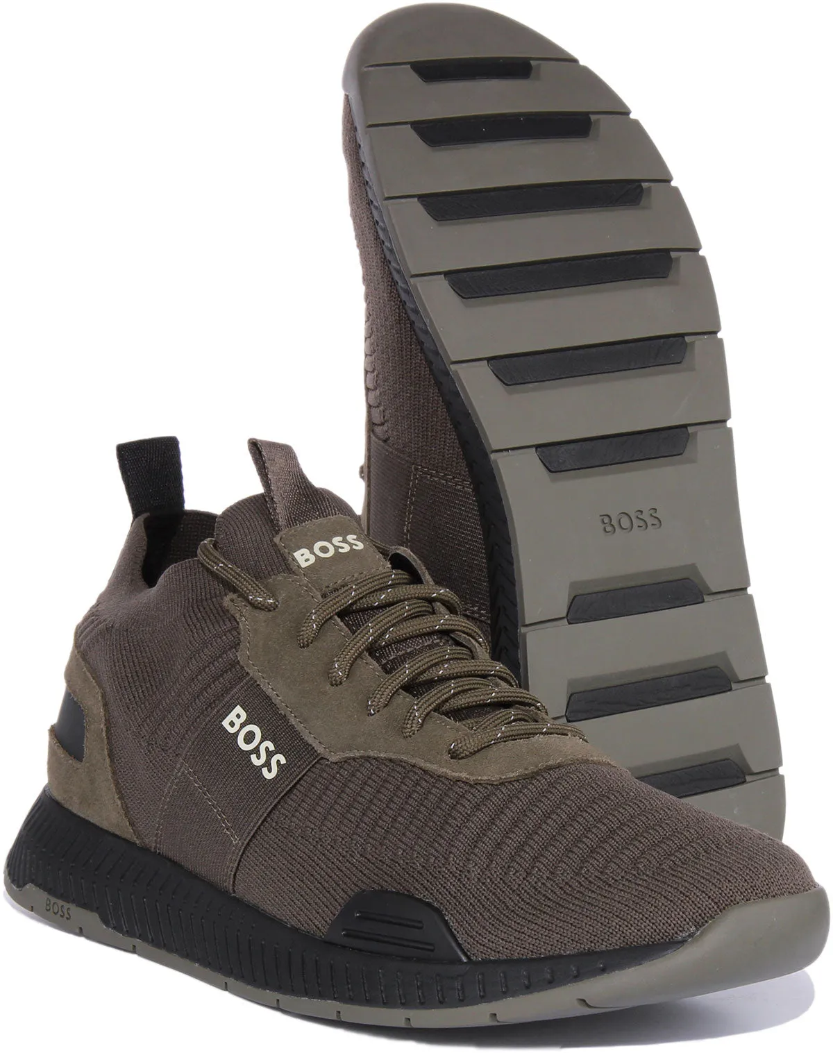 Boss Titanium Runner In Dark Green For Men