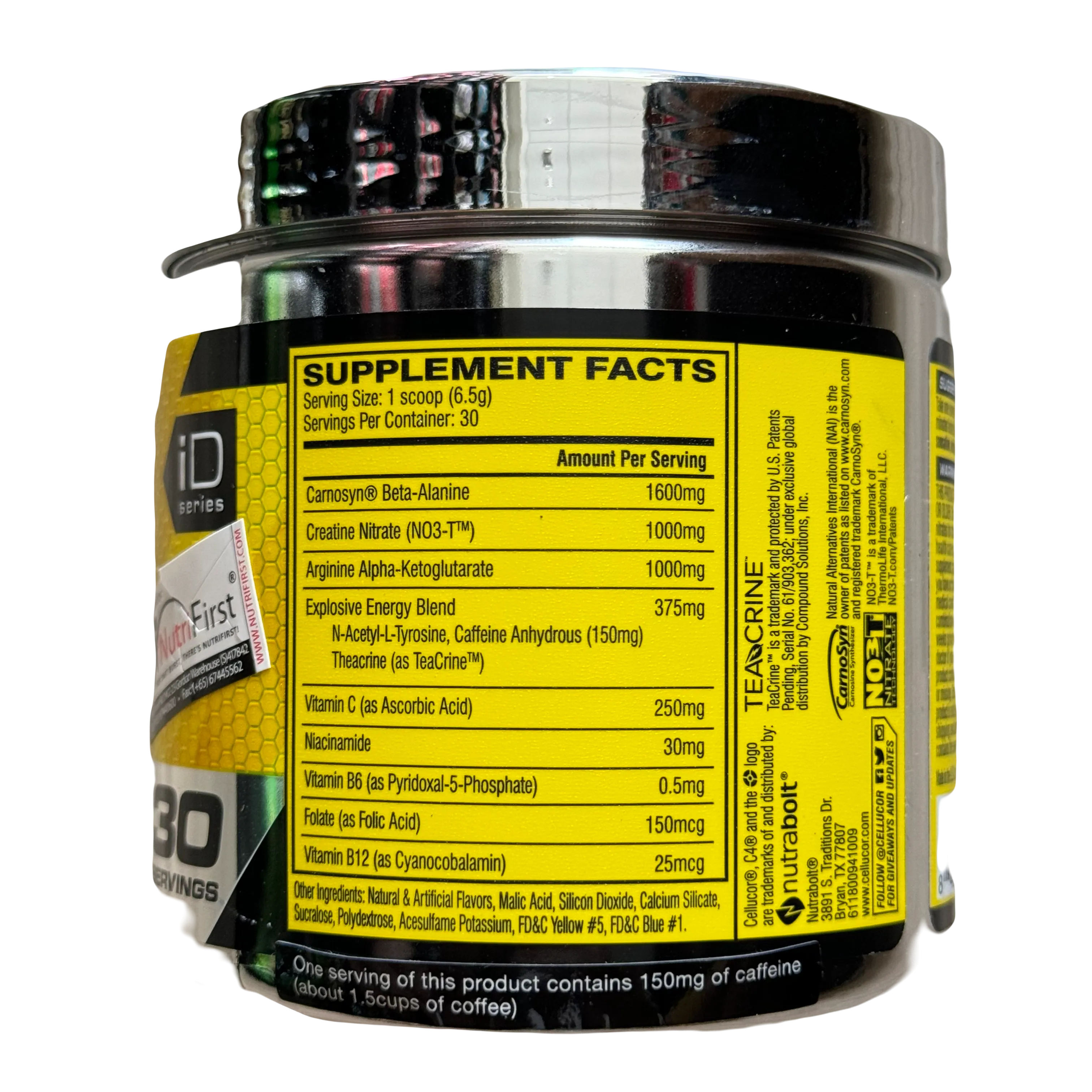 Cellucor C4 PRE-WORKOUT (195g) 30 Servings Green Apple Exp Jan 2026