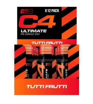 Cellucor C4 Ultimate Pre-Workout Shot, Tutti Frutti - 12 x 60 ml