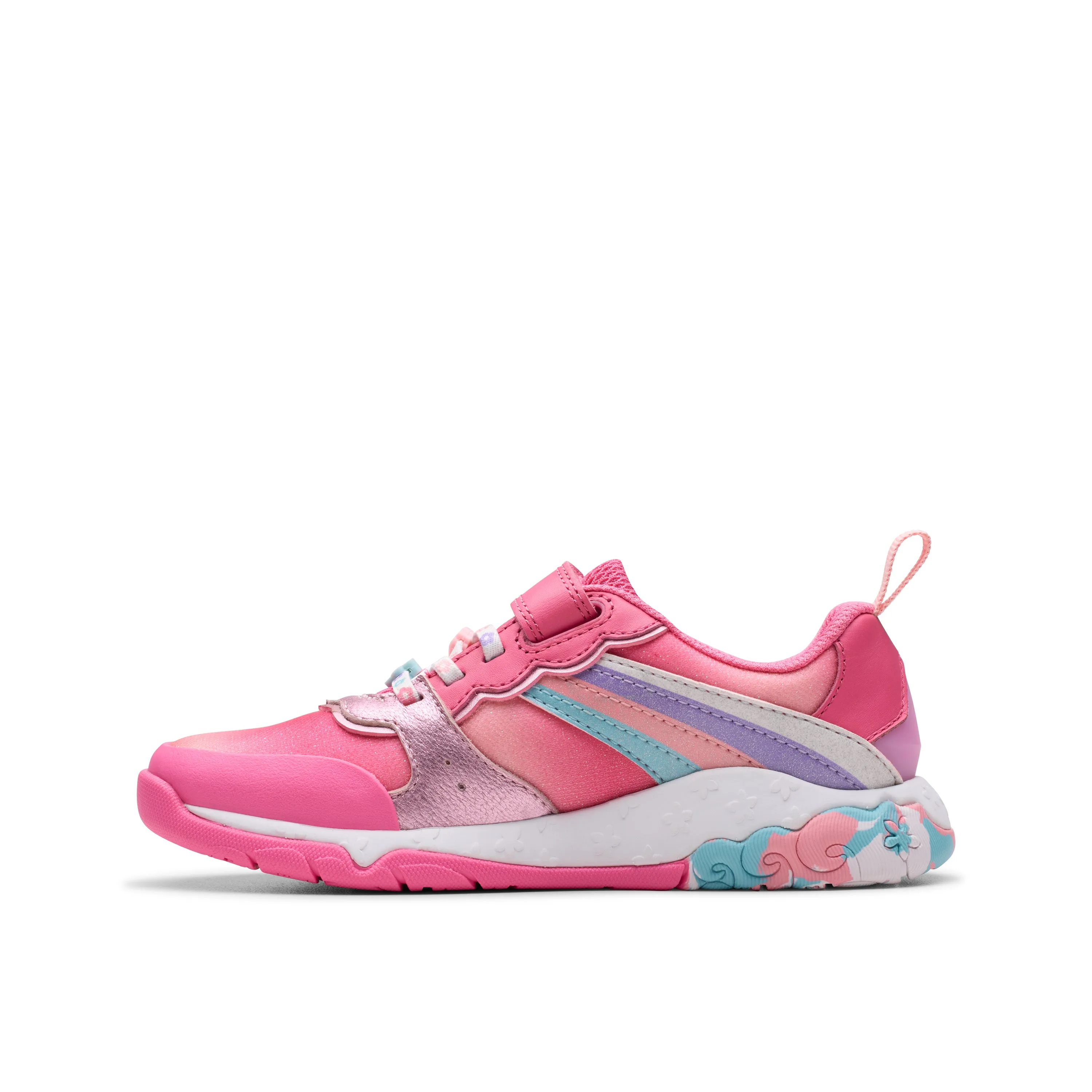 Clarks Tidal Star K Girls Bright Pink Trainer