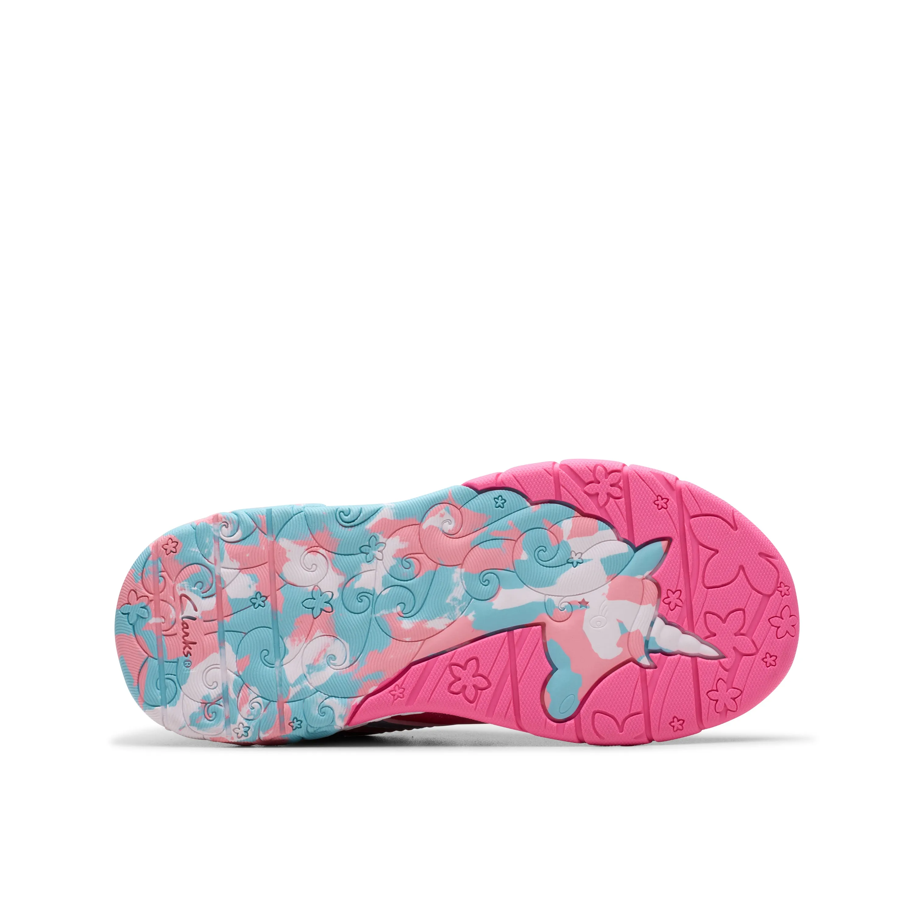 Clarks Tidal Star K Girls Bright Pink Trainer