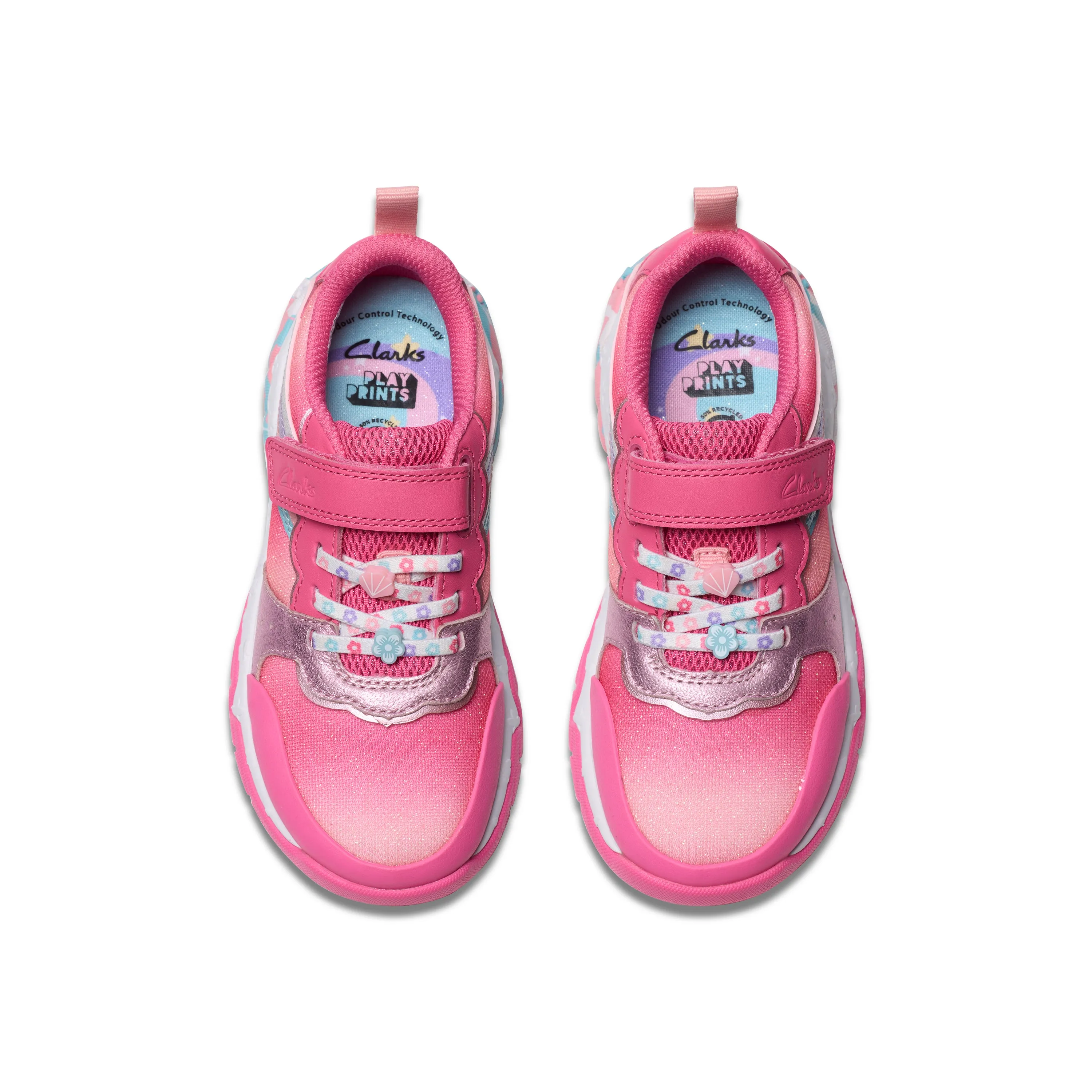 Clarks Tidal Star K Girls Bright Pink Trainer