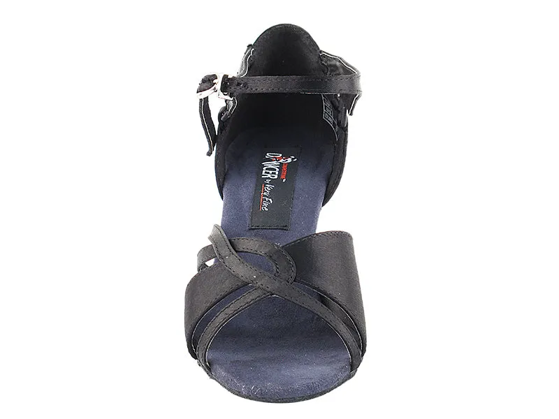 Competitive Dancer Series- Black Satin Dance Sandal