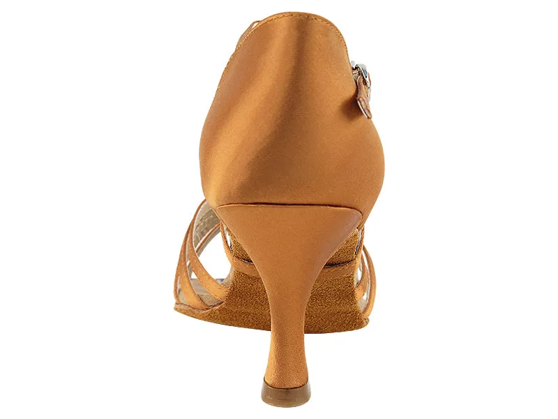 Competitive Dancer Series- Dark Tan Satin Dance Sandal