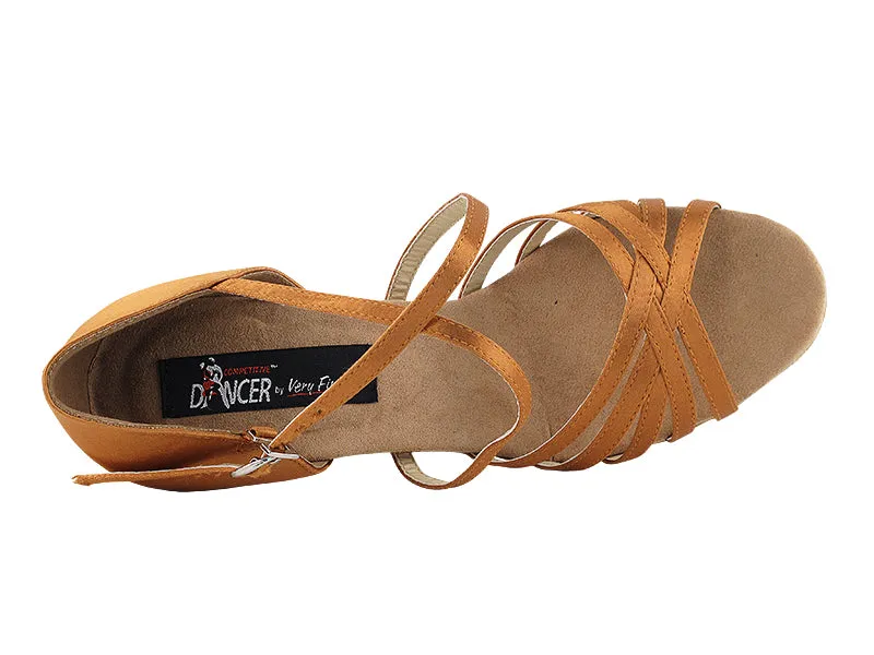 Competitive Dancer Series- Dark Tan Satin Dance Sandal