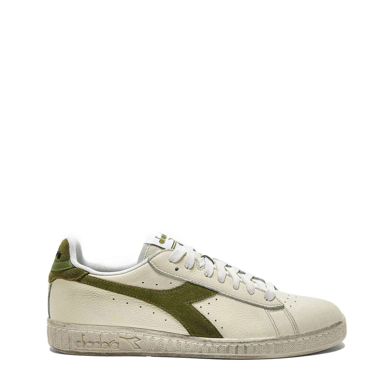 Diadora Womens Game L Low Waxed Suede Pop White / Fern