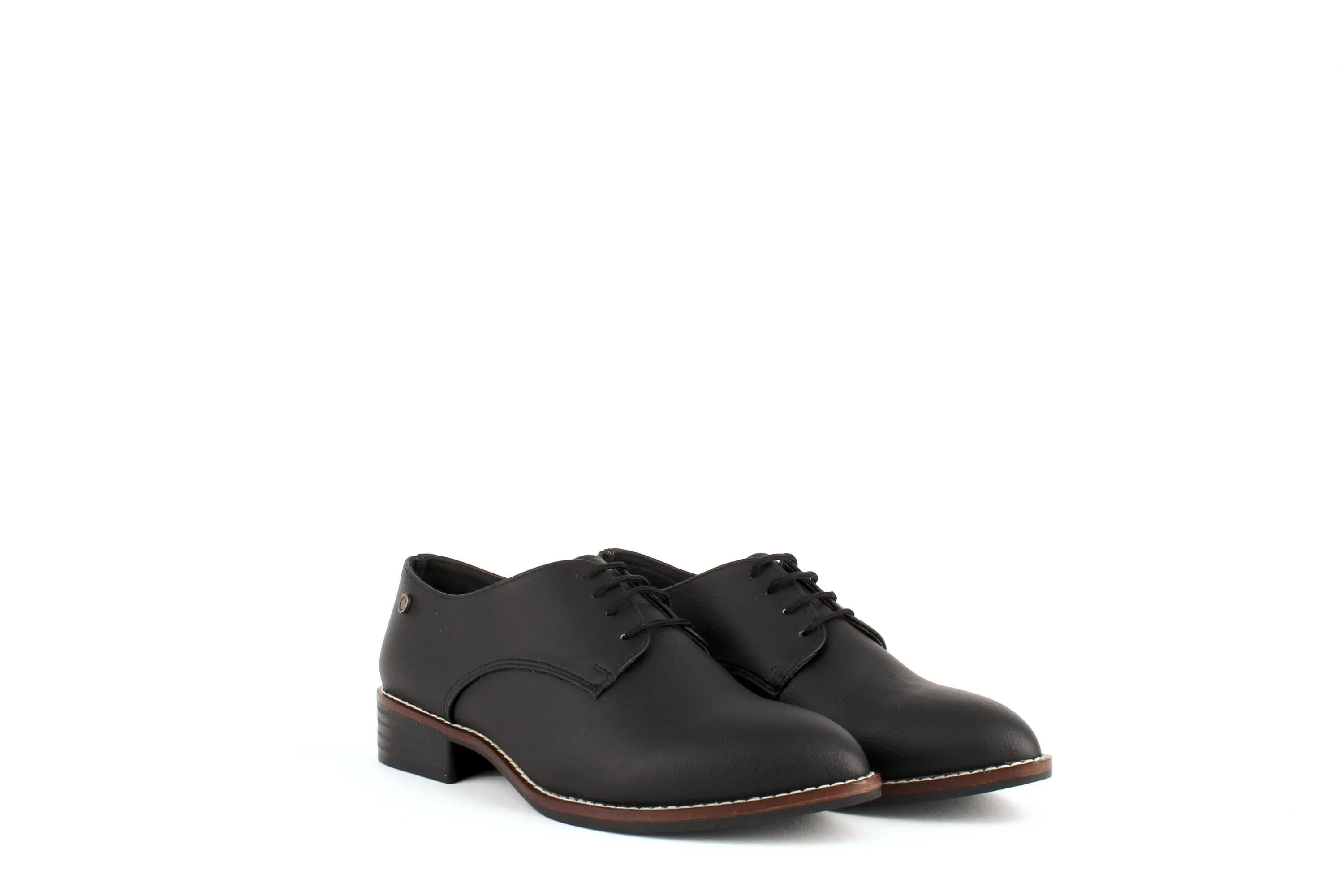 Esther Desserto® Cactus Leather Vegan Derby Shoe | Black