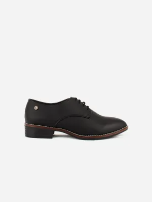 Esther Desserto® Cactus Leather Vegan Derby Shoe | Black