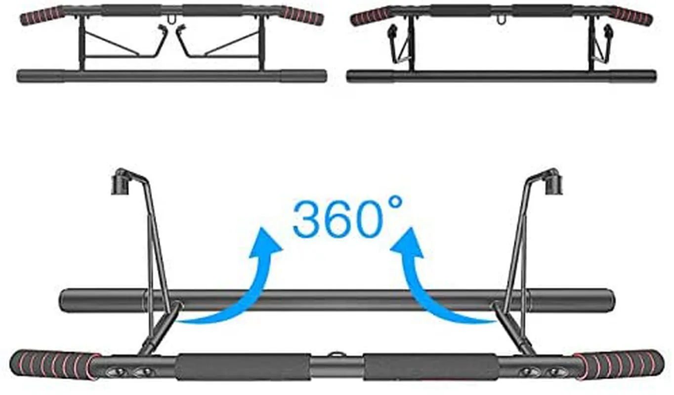 Fitheaven Pull Up Bar for Doorway no Screw Doorway Pull up bar overdoor Pullupbar Wide Grip Pull-up bar Home Gym