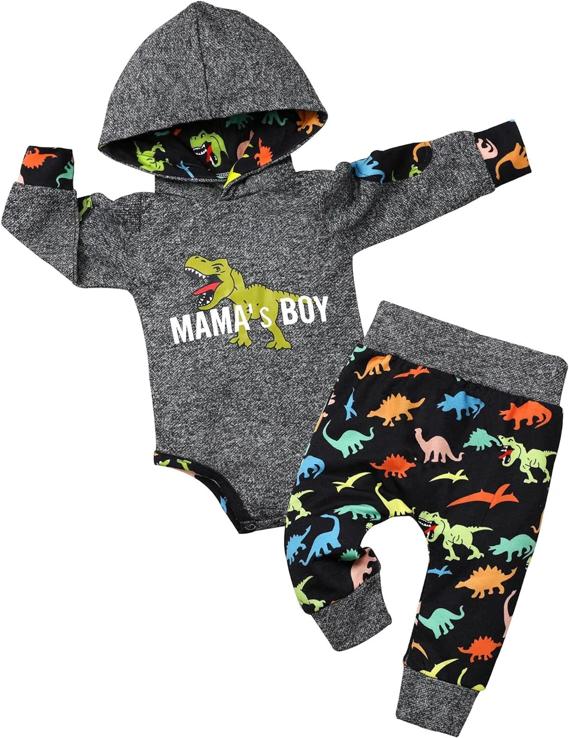 Fommy Newborn Baby Boy Clothes Plaid Letter Print Long Sleeve Hoodies   Long Pants 2PCS Fall Winter Outfits Set