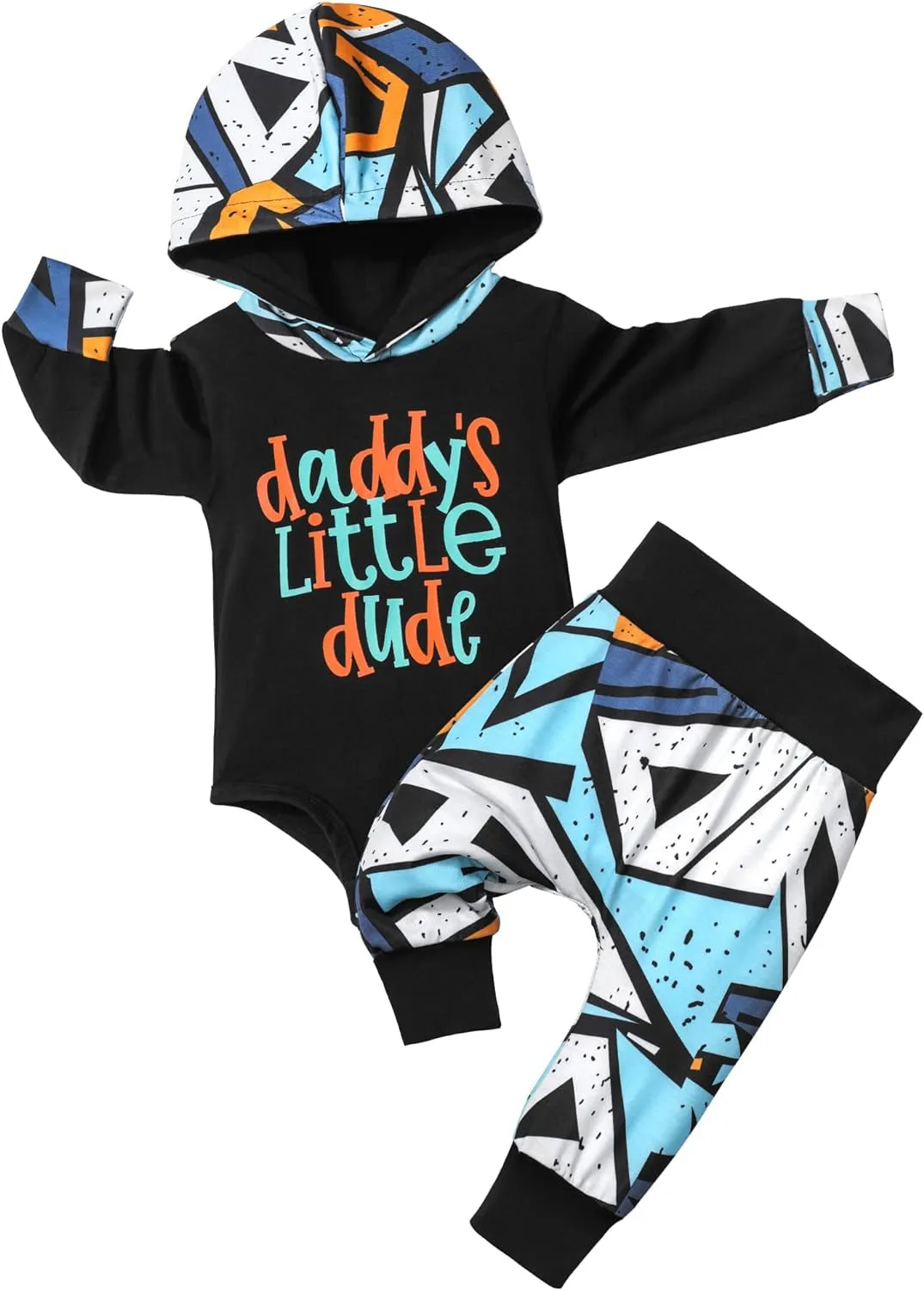 Fommy Newborn Baby Boy Clothes Plaid Letter Print Long Sleeve Hoodies   Long Pants 2PCS Fall Winter Outfits Set