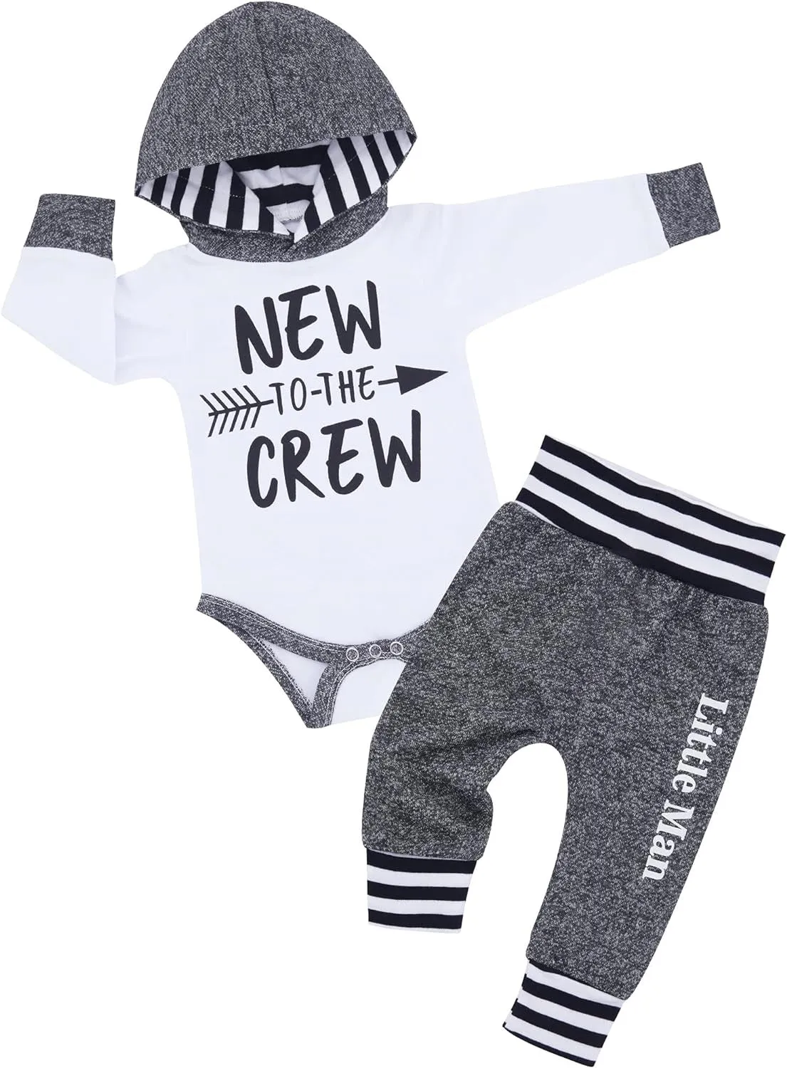 Fommy Newborn Baby Boy Clothes Plaid Letter Print Long Sleeve Hoodies   Long Pants 2PCS Fall Winter Outfits Set