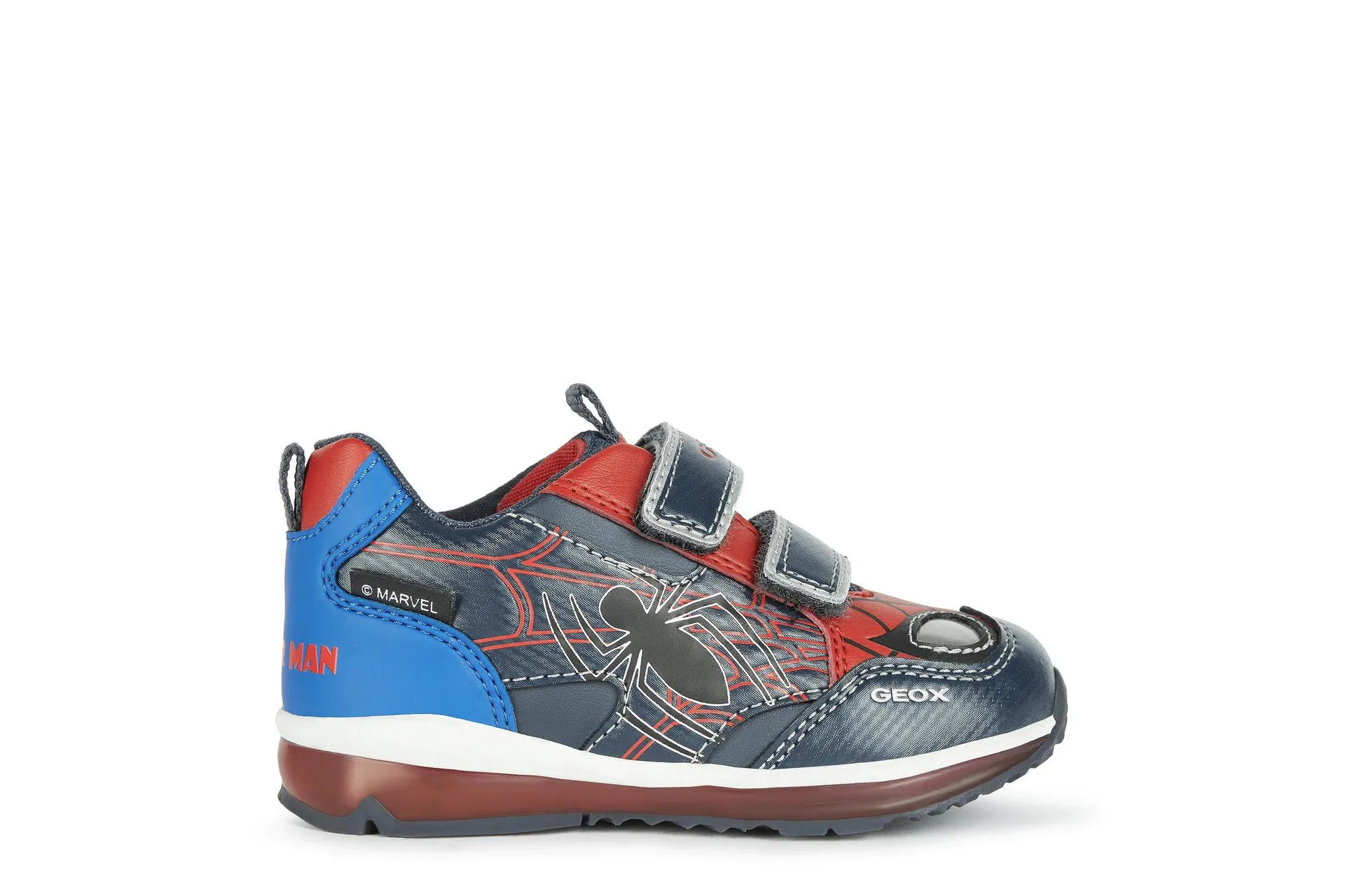 Geox Todo Spiderman Boys Navy-Red Lights Marvel Trainer