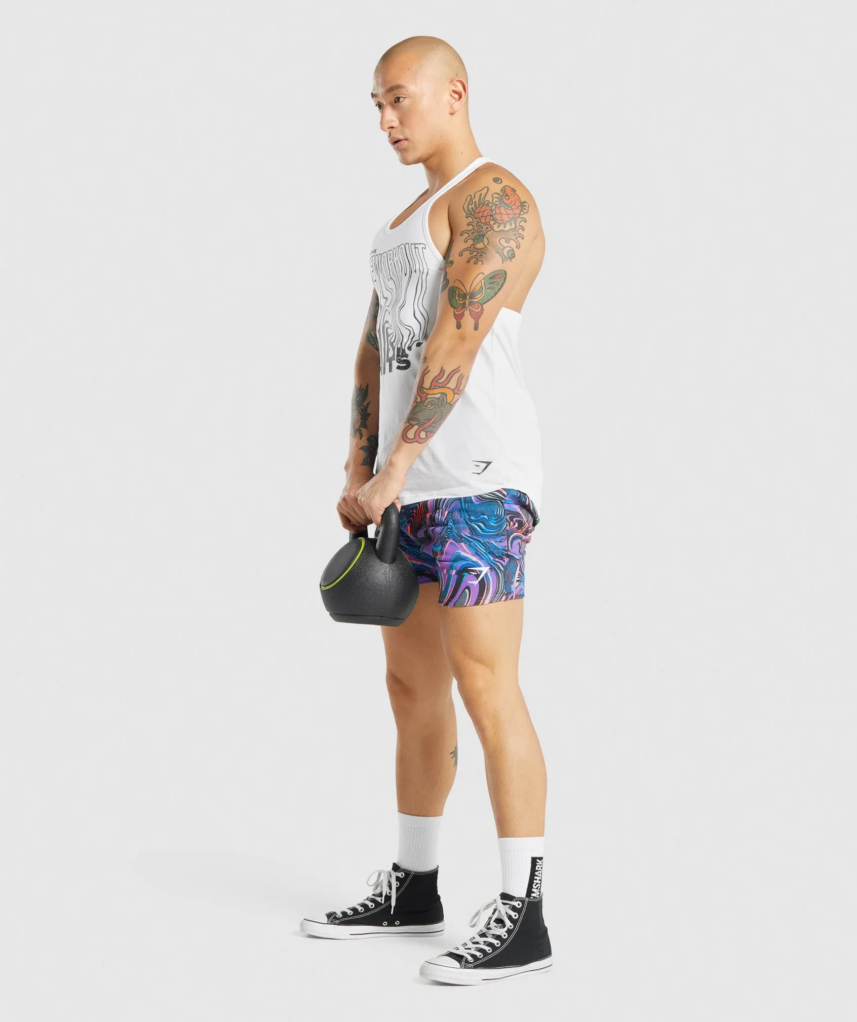 Gymshark Pre Workout Shorts - Purple/Black