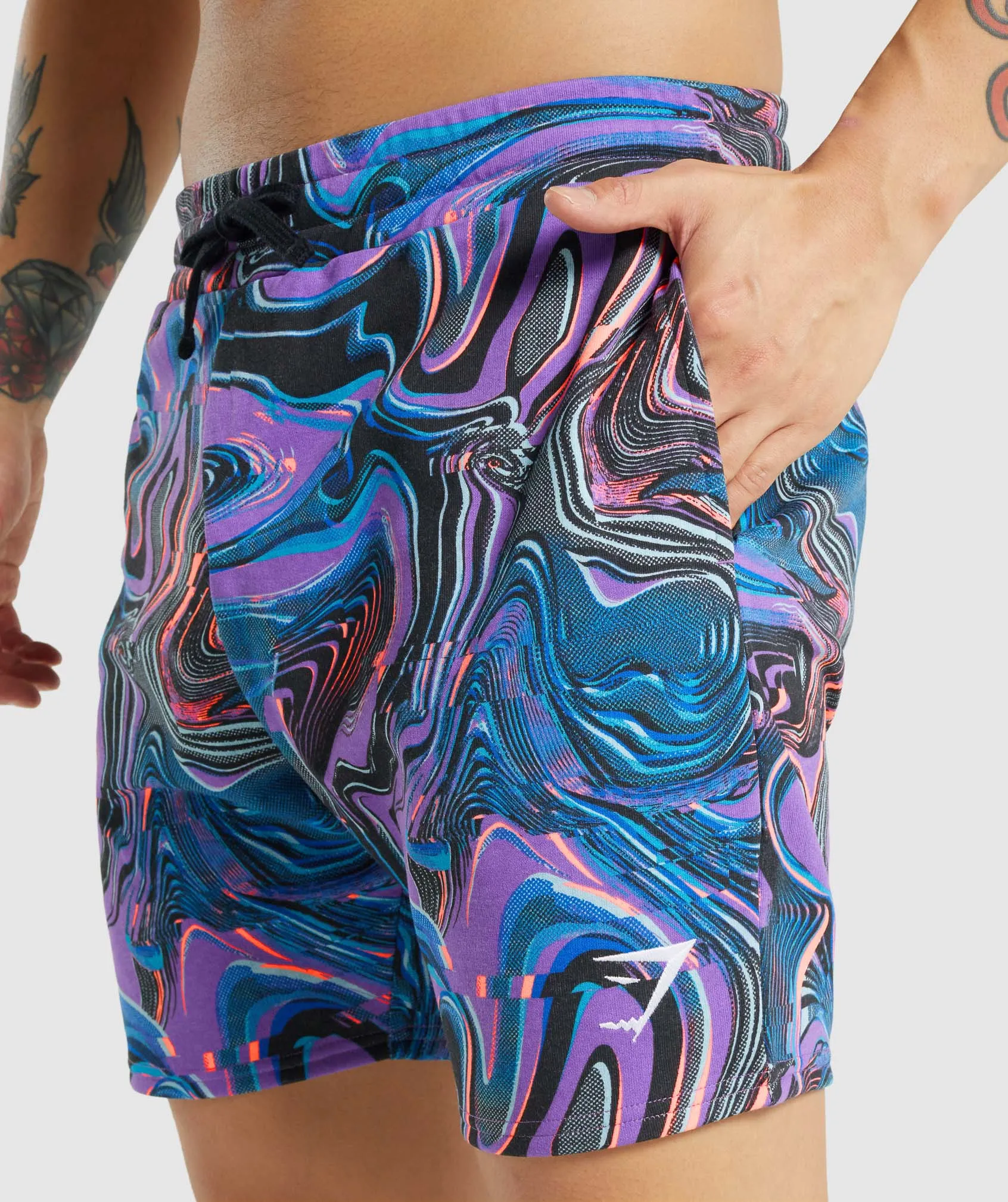 Gymshark Pre Workout Shorts - Purple/Black