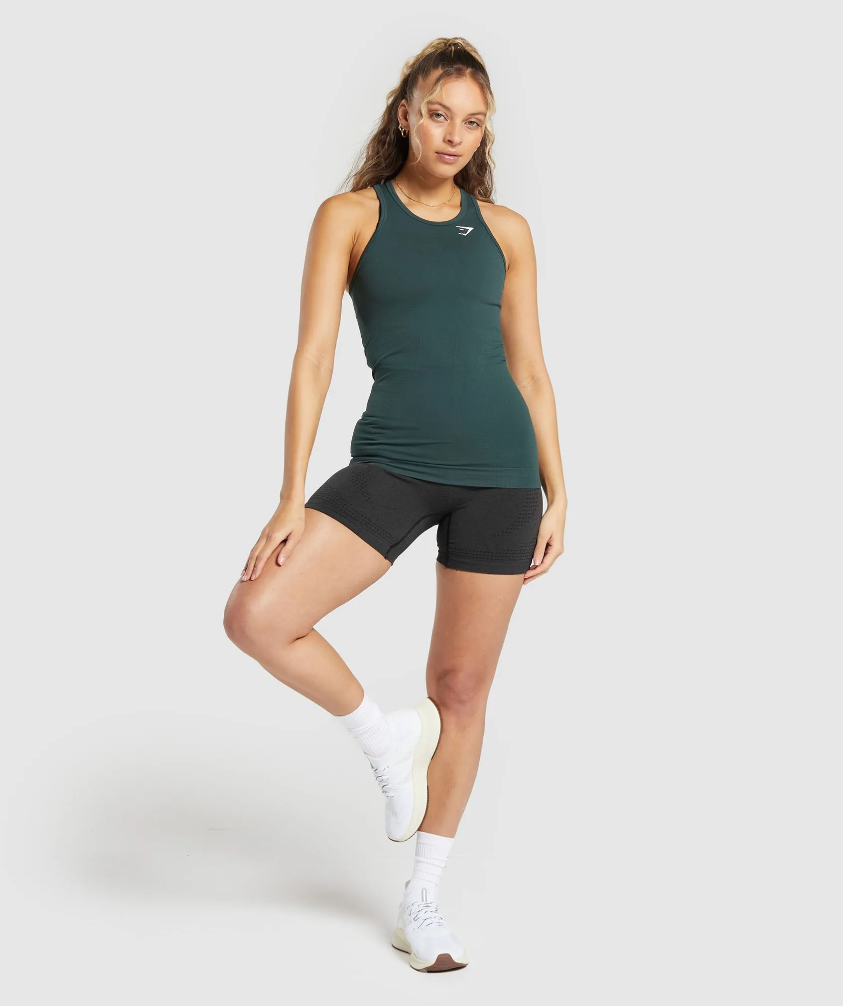 Gymshark Vital Seamless Tank - Woodland Green Marl