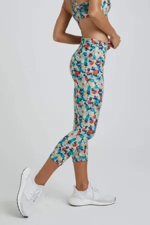 High Waist Capris Botanical Teal