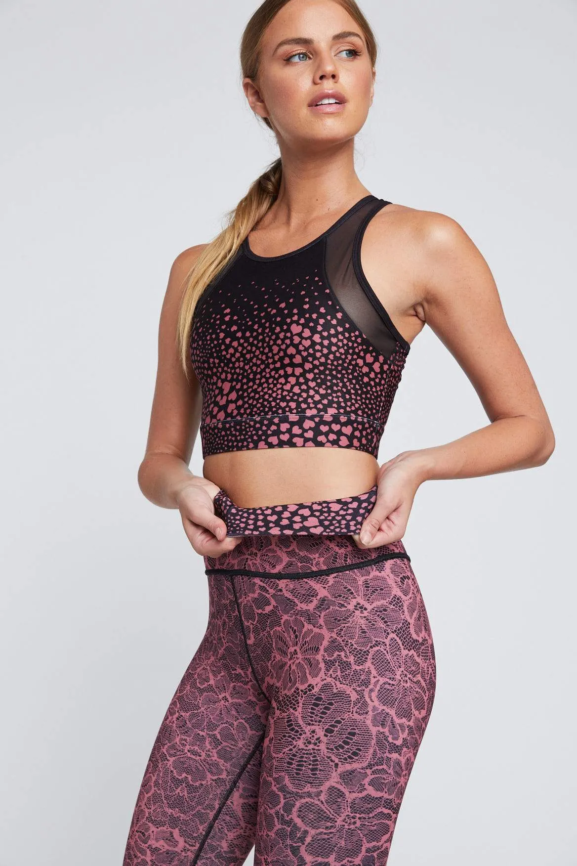 High Waist Reversible Leggings Mauve Cheer