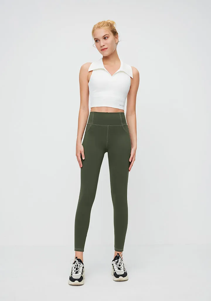 High Waisted 7/8 Tummy Control Legging with Back Pockets