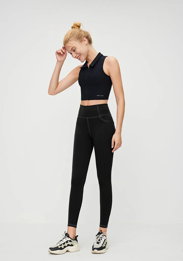 High Waisted 7/8 Tummy Control Legging with Back Pockets