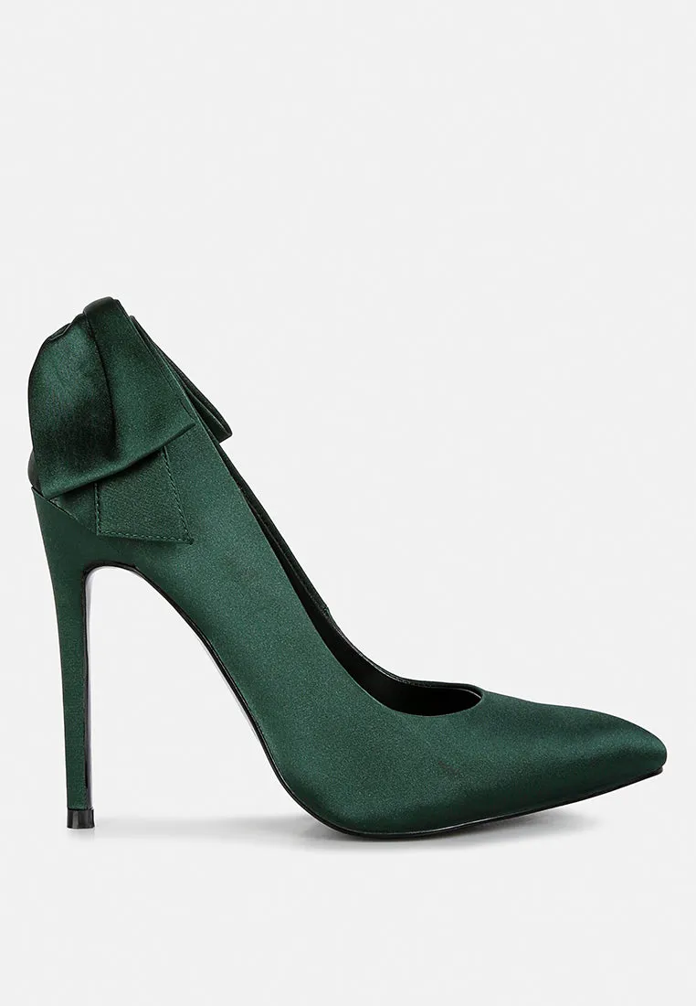 HORNET Green Satin Stiletto Pump Sandals