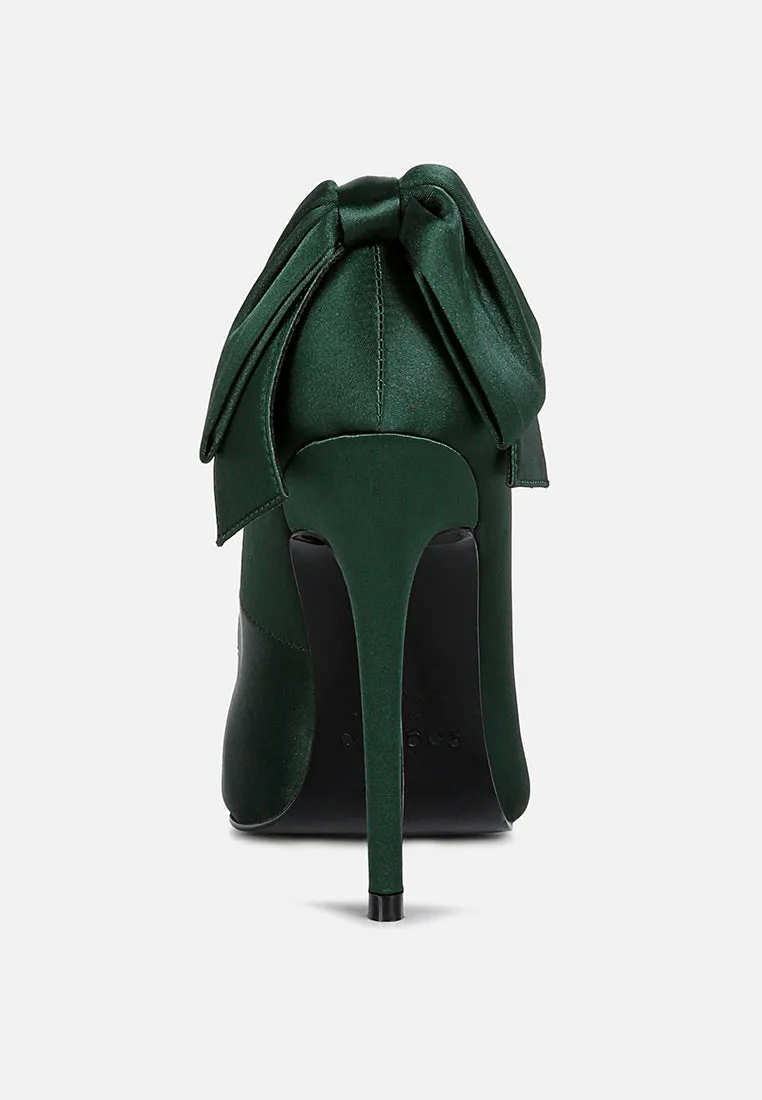 HORNET Green Satin Stiletto Pump Sandals