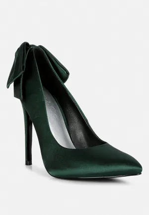 HORNET Green Satin Stiletto Pump Sandals